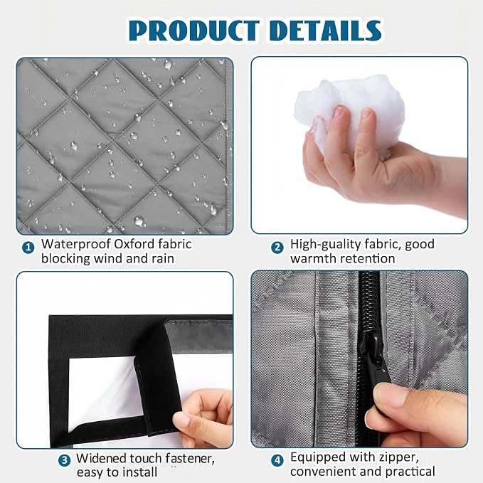 Cinnvoice 62x38 Inch Window Insulation Kit, Zipper Thermal Cover 3x5 ft | - Image 5