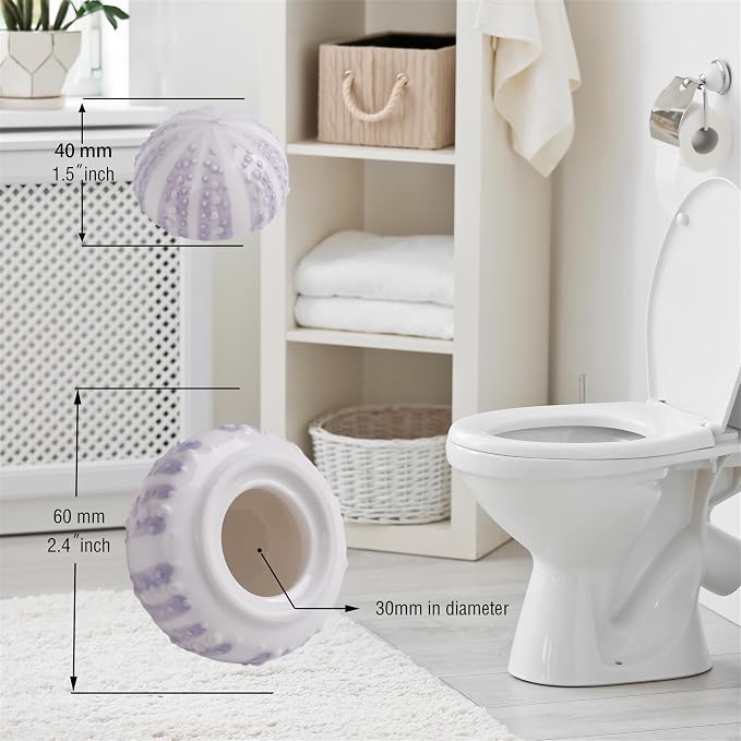 WANSHUNLMI Ceramic Purple Sea Urchin Toilet Floor Bolt Caps, Universal Fit and - Image 5