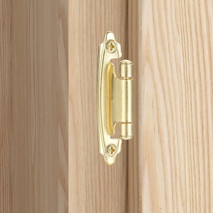 Gold Cabinet Hinges, 1/2” Overlay, 10 Pack | - Image 3
