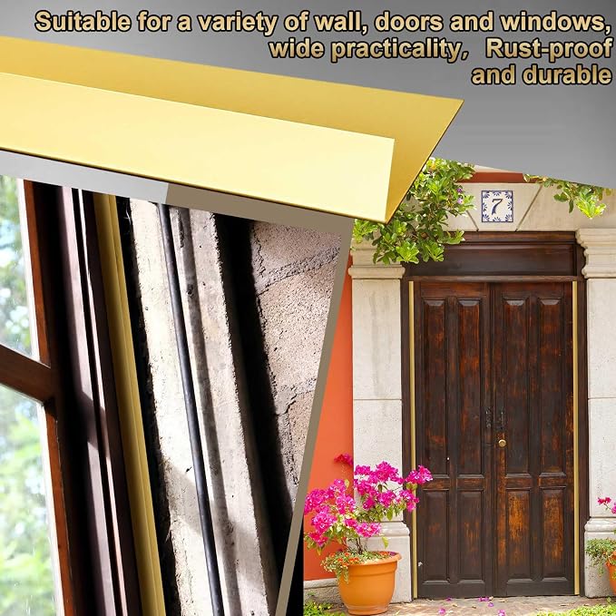 Zonon 2 Pcs 45/64" W x 3' L Spring Bronze Weather Stripping Metal Brass Weather - Image 7