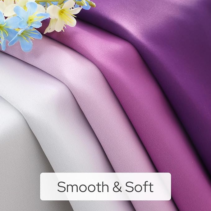 HOMEIDEAS Purple Ombre Blackout Curtains, 52 X 96 Inch Length Gradient Color - Image 3