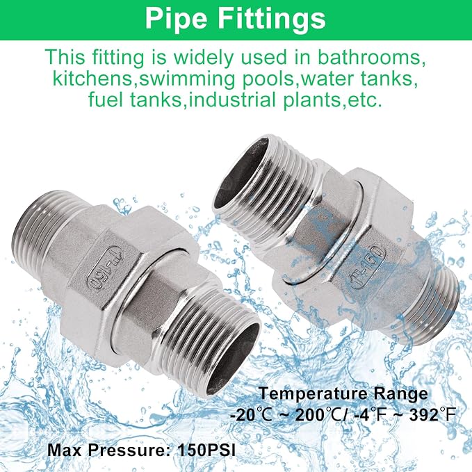 1Pcs Cast Pipe Fittings Union, Class 150 - Image 3