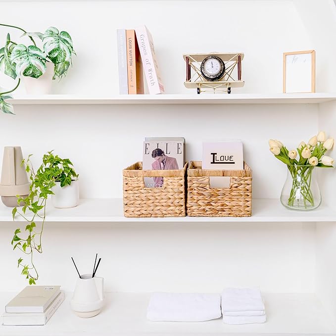 M4DECOR Water Hyacinth Storage Baskets, Wicker Storage Basket - Image 3