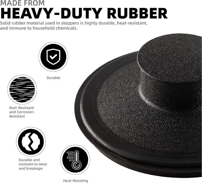 RQYEKDO 3‑1/2" Kitchen Sink Stopper Universal Drain Plug 2 Pack - Image 7