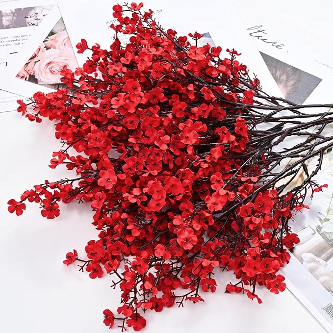 5 Pcs Fake Flowers, Real Touch Babys Breath Artificial Flowers, Full Baby - Image 4