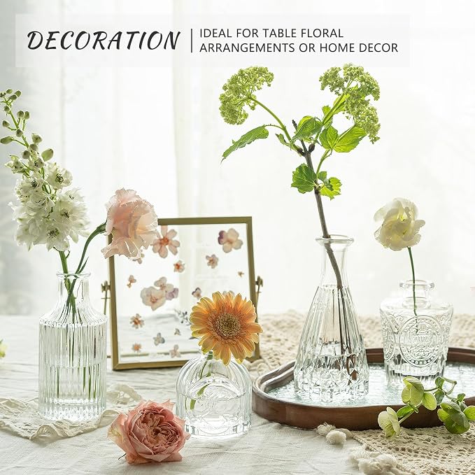 SUPMIND 5pcs Glass Bud Vase Set, Home Decor, Table Decoration, Baby Shower - Image 5