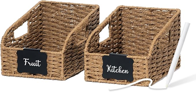 Wicker Baskets for Organizing, Pantry Baskets by Unknown