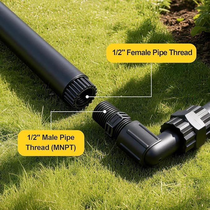 10 Pieces Double Male Pipe Thread Head Pipe Riser, Drip Irrigation 1/2 Inch x - Image 5
