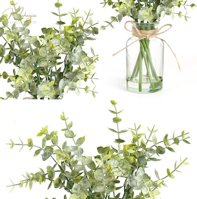 Muhanjia Artificial Eucalyptus Stems in Glass Vase - Image 6