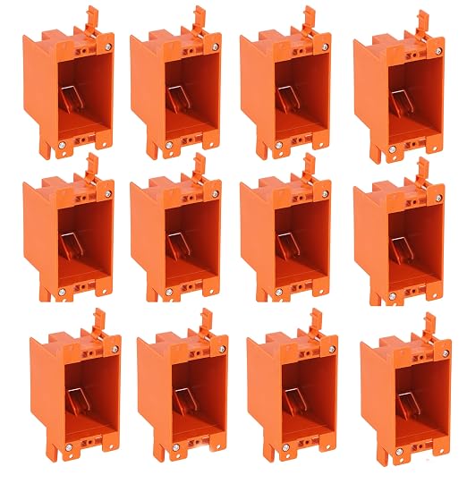 CLOUDY BAY Single Gang Electrical Outlet Box, 14 Cubic Inch Junction Box by CLOUDYBAY