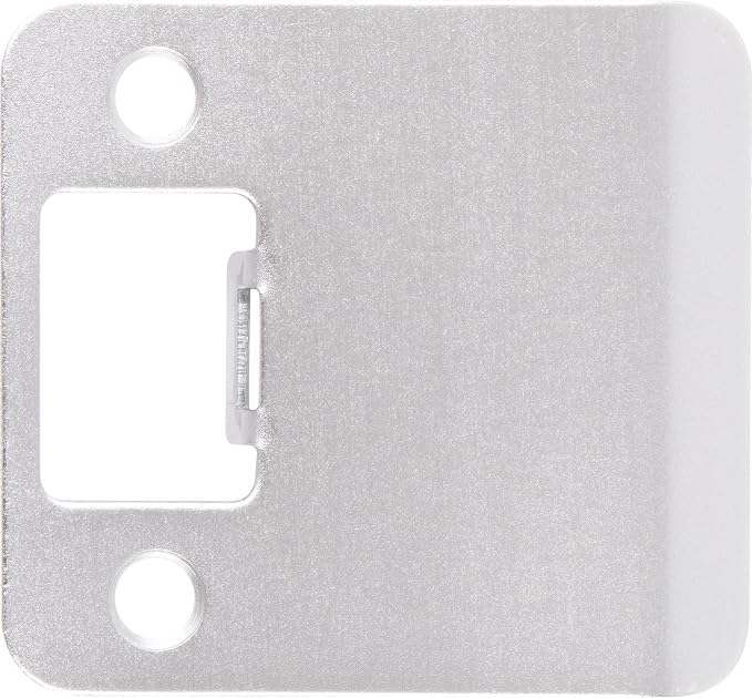 Round Corner Extended Lip Strike Plate, 2-1/4" x 2", Satin Chrome by StoneHarborHardware