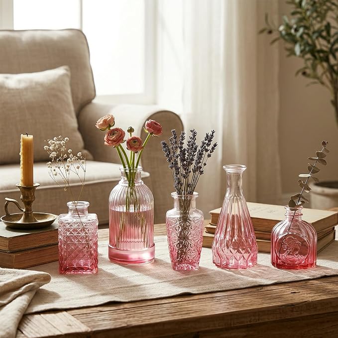 CUCUMI 12pcs Bud Vases for Centerpieces, Decorative Flower Vases for Wedding - Image 4