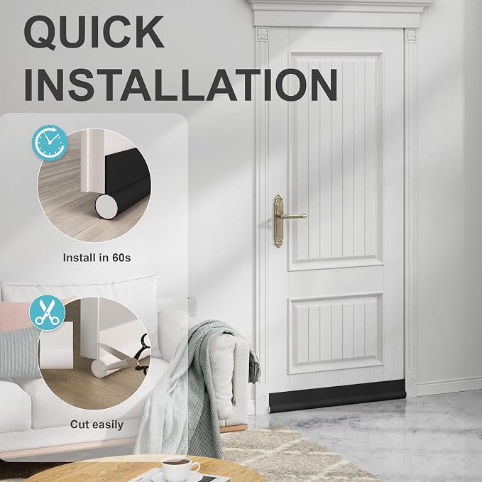 SYIPO One Side Door Draft Stopper, 36.6" Adjustable Door Stoppers - Image 4