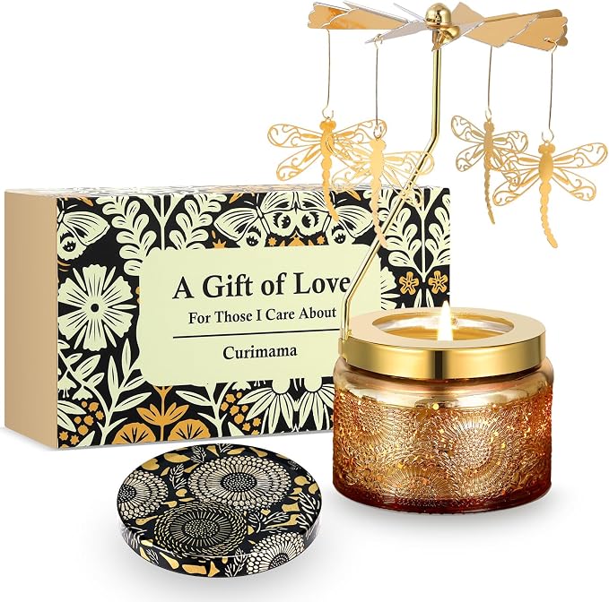 Curimama Rose Dragonfly Rotating Candle Gift by Curimama