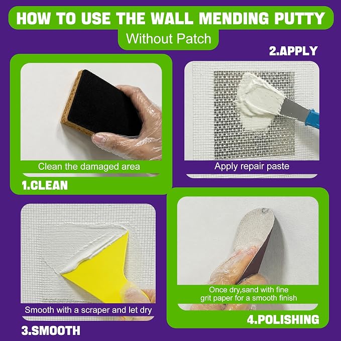 Drywall Repair Kit, 10.5oz Wall Spackle Paste, Drywall Hole Patch Repair Kit | - Image 8