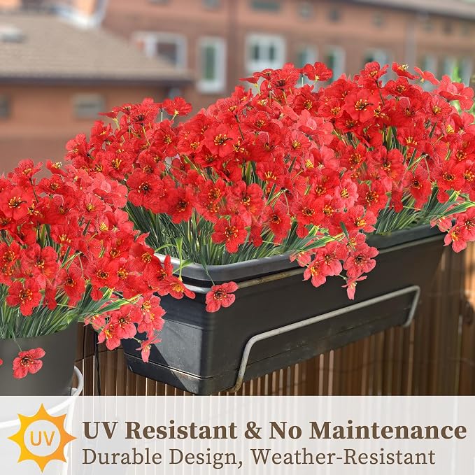 ColoPlay 24 Bundles Red Artificial Flowers - Image 5