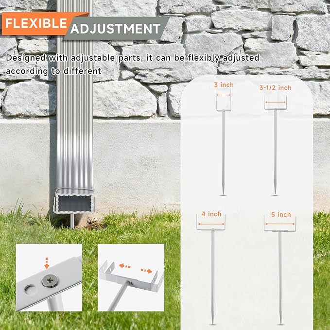 White Rainwater Downspout Bracket - Image 3