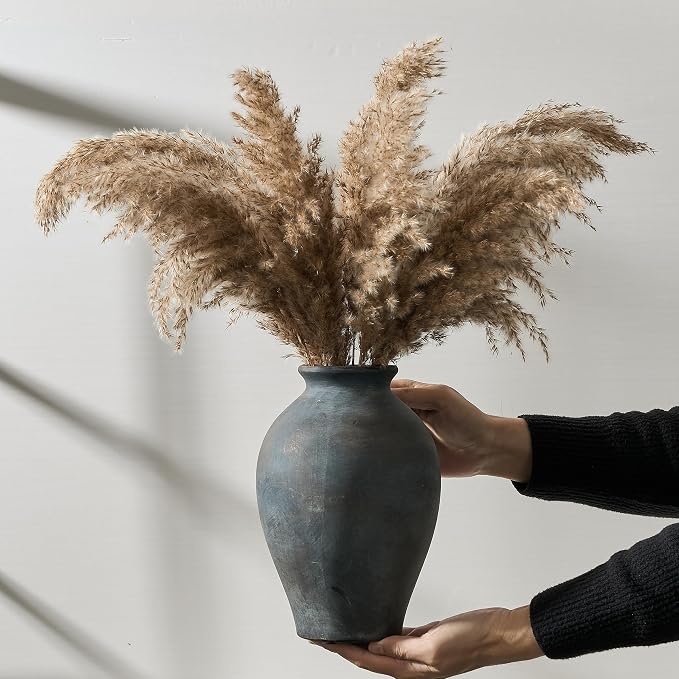 SIDUCAL Ceramic Vintage Flower Vase | 9 Inch Large Pottery Rustic Farmhouse - Image 7
