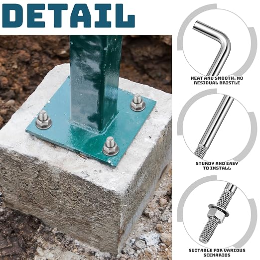 Yaocom 1 Pcs Anchors Bolts 3/8-16 x 6 Inches 304 Stainless Steel Concrete J - Image 3