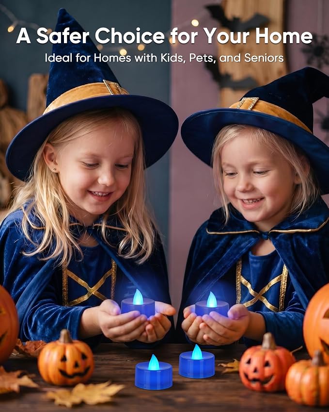 Homemory 24-Pack Navy Blue Flameless Battery Tealight Candles, 200+ Hours | - Image 6