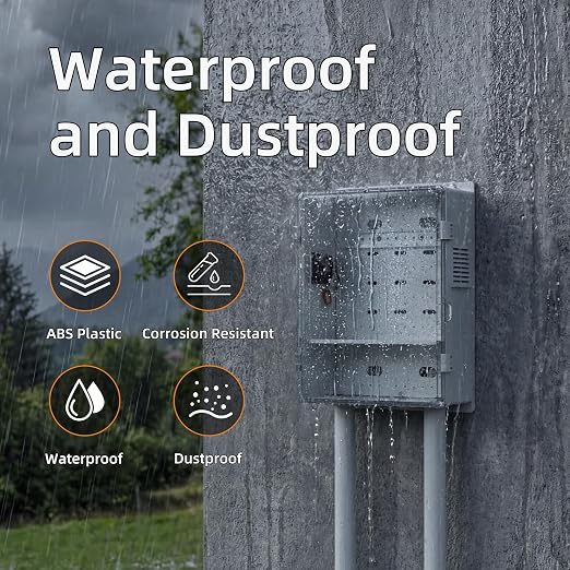 Joinfworld Outdoor Enclosure Box 18.1x12.6x6.4 White Waterproof | ABS - Image 3