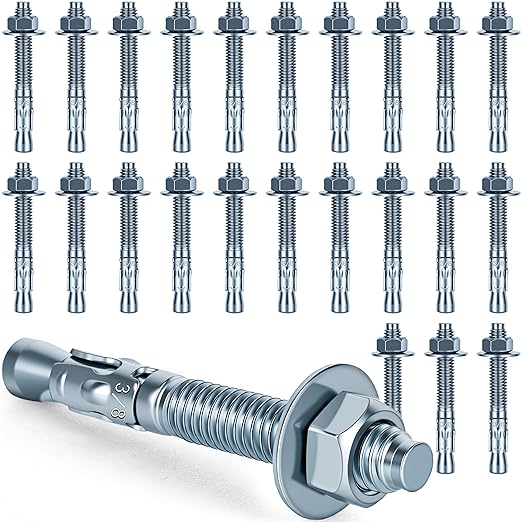 3/8 x 3 inch Wedge Anchors, Galvanized Concrete Anchors, Concrete Wall Anchors by Unknown