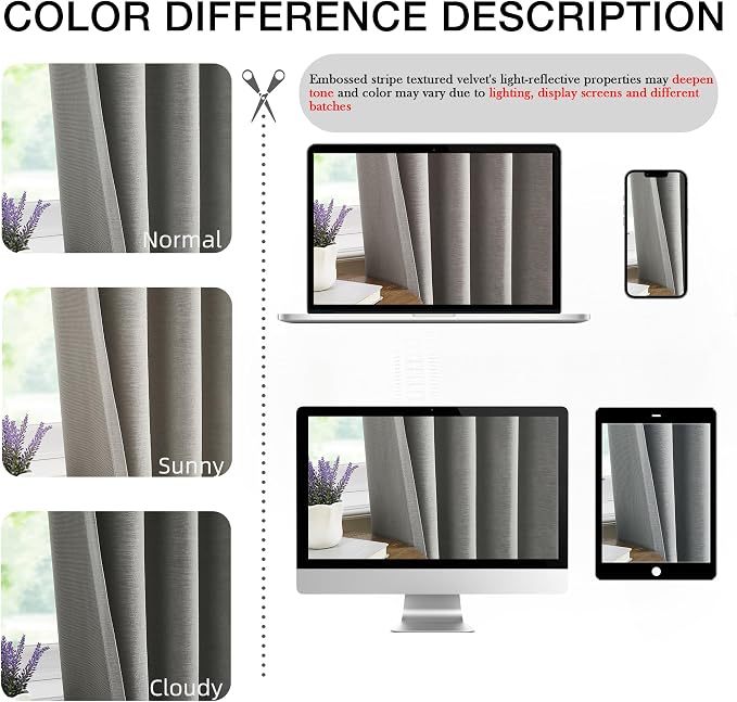 Kayne Studio Pewter Gray Velvet Pinch Pleated Back Tab Curtains 84Inch Long | - Image 8