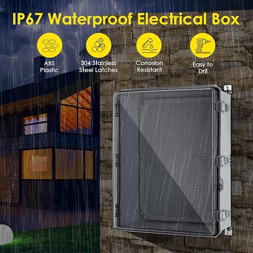 IP67 ABS Outdoor Electrical Box Waterproof 20.1''×16.1''×7.9'' | Weatherproof - Image 2