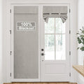 RYB HOME Linen Door Curtain 100% Blackout French Door Blinds by RYBHOME