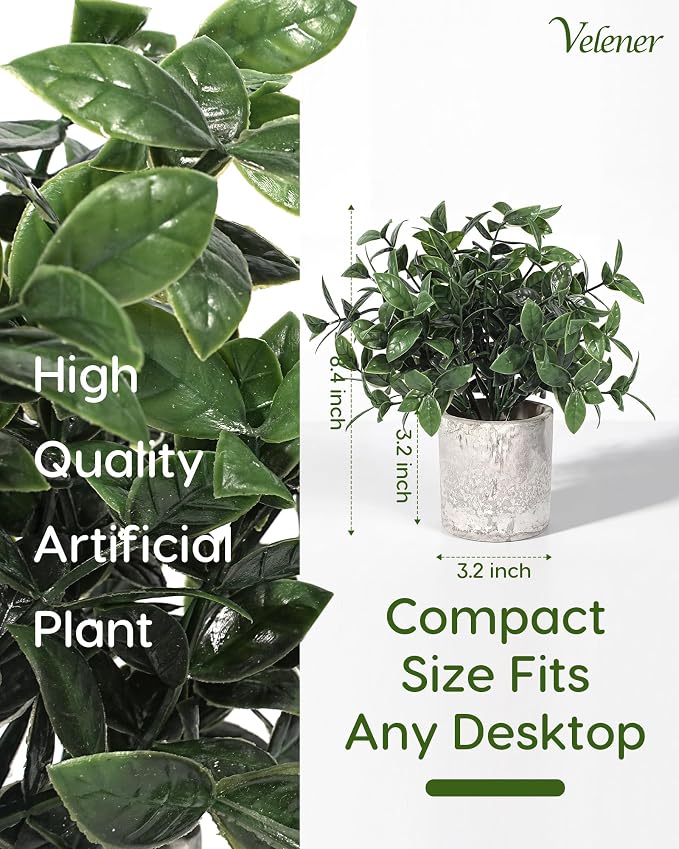 Velener 2 Pcs Small Fake Plants Eucalyptus, Artificial Plants Indoor - Image 2
