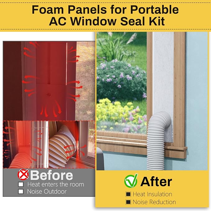 Insulation Foam Panels for Portable Air Conditioner Window Vent Kit, Thickened - Image 6