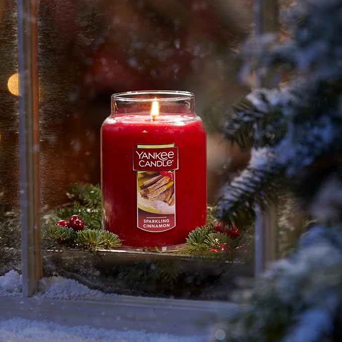 Yankee Candle Sparkling Cinnamon Scented Classic 22oz Large Jar Single Wick - Image 7