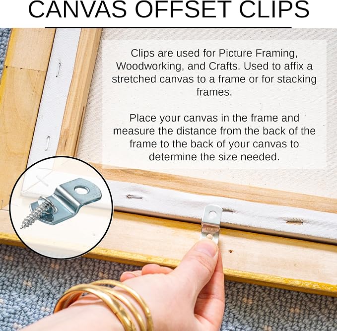 Canvas Clips 8-Pk: or Choose Your Length; Mirror Picture Frame or Artwork - Image 5