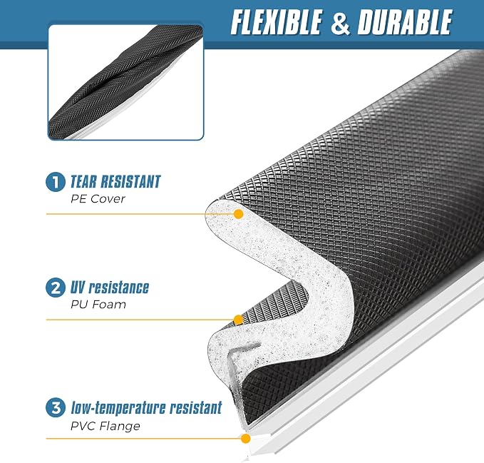 Door Weather Stripping, 26 FT V-Shaped Kerf Seal - Image 6