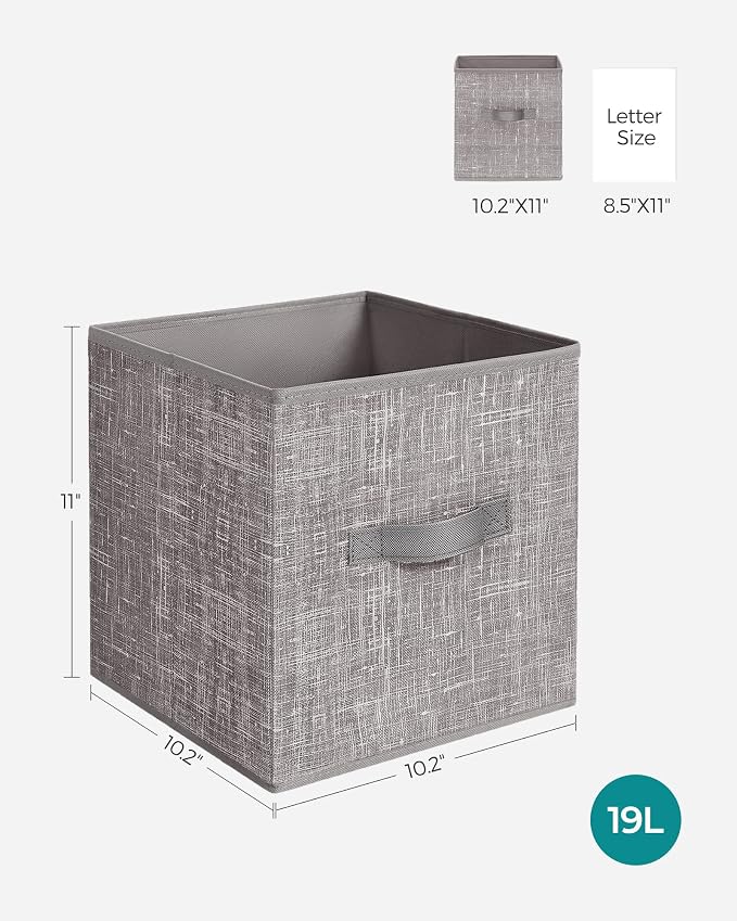 SONGMICS Storage Cubes, 11-Inch Foldable Closet Organizers | Non-Woven Fabric - Image 3