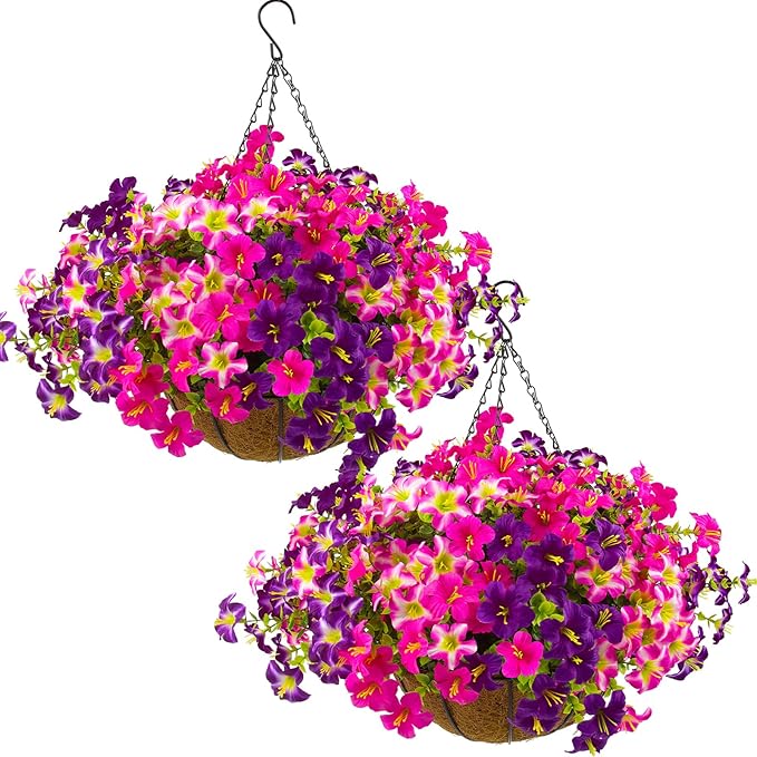 2 Set Artificial Outdoor Petunias Flowers by DaynightFloral