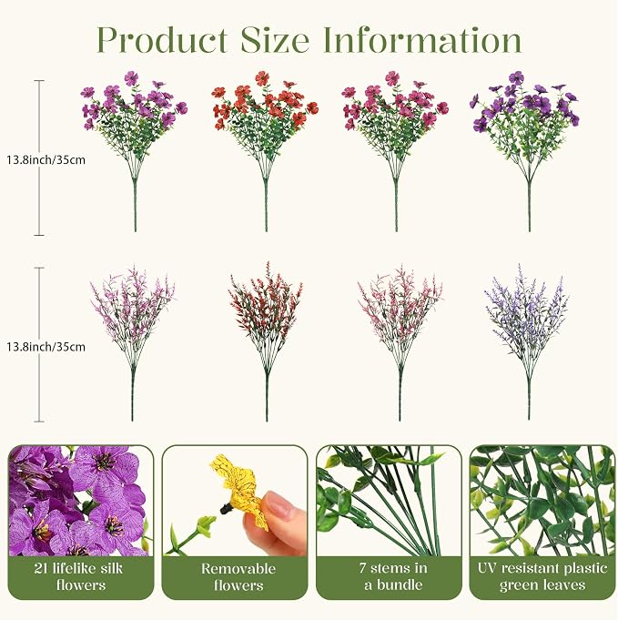 SHareconn 24 Bundles Artificial Flowers - Image 3