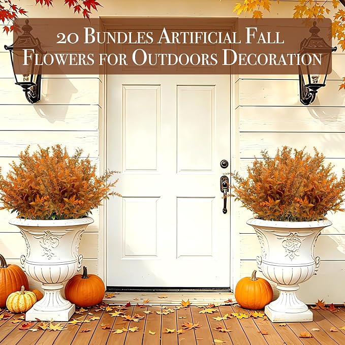 TURNMEON 20 Bundles Artificial Fall Flowers - Image 4