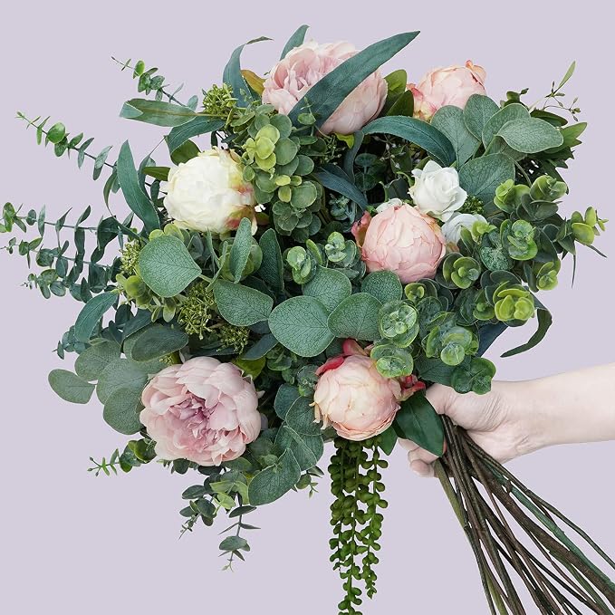 Mixed Eucalyptus Leaves Stems Bulk Artificial Eucalyptus Leaves Sprays Faux - Image 8