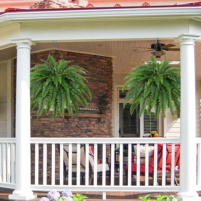 Dkaltm 45" Artificial Boston Fern, Outdoor Plants | UV-Resistant, 55 fronds - Image 6