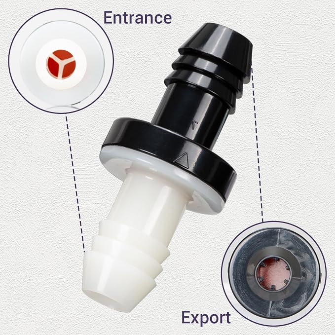 3/8" One Way Inline Check Valve Plug-in Barb Non Return Valve ABS Plastic Water - Image 6