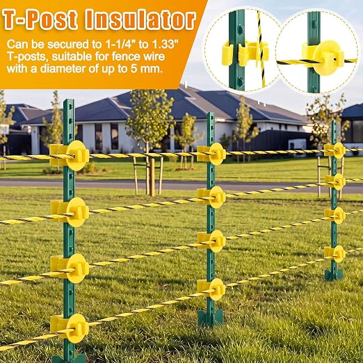 Zonon 24 Pcs Electric Fence Kit Include 656 ft Electric Fence Polywire and - Image 5