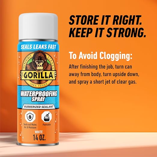 Gorilla Waterproofing Spray, 16 oz, Flexible Sealant | Rubberized Coating - Image 7