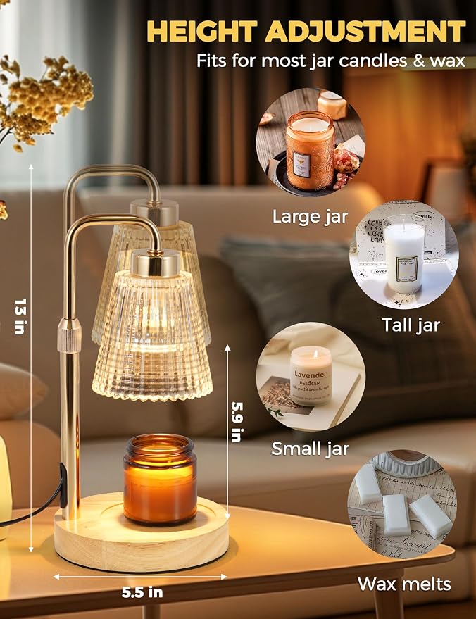 Modern Candle Warmer Lamp with 24h Cycle Timer, Dimmable Wax Melt Warmer | 24h - Image 5