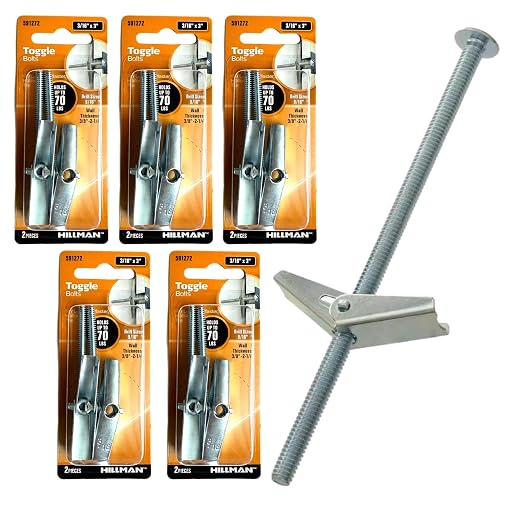 10 Pack Heavy Duty Drywall Anchors & Screws Toggle Bolts and Wing Nuts Set by ALAZCO