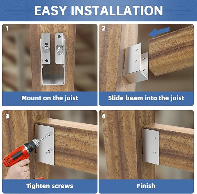 24 PCS Concealed Joist Hanger, Coated Concealed Mount Joist Hangers - Image 4