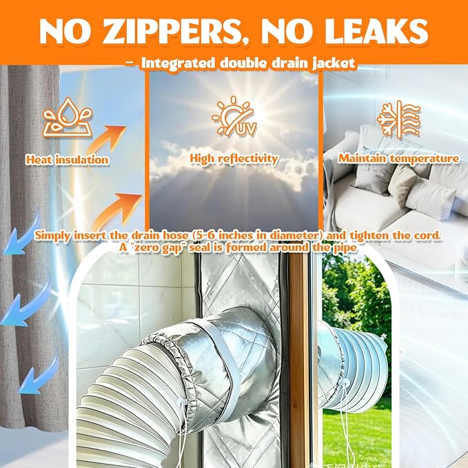 70" Sliding Door AC Vent Kit, 3-Layer Thickened Thermal Barrier | Thermal - Image 6