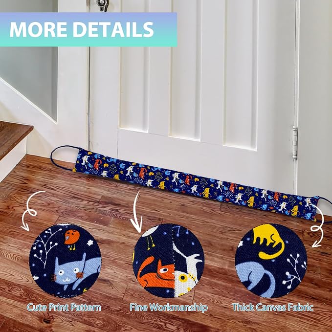 Weighted Door Draft Stopper, 2 Pack 40 Inch Under Door Blocker, Bottom of Door - Image 5