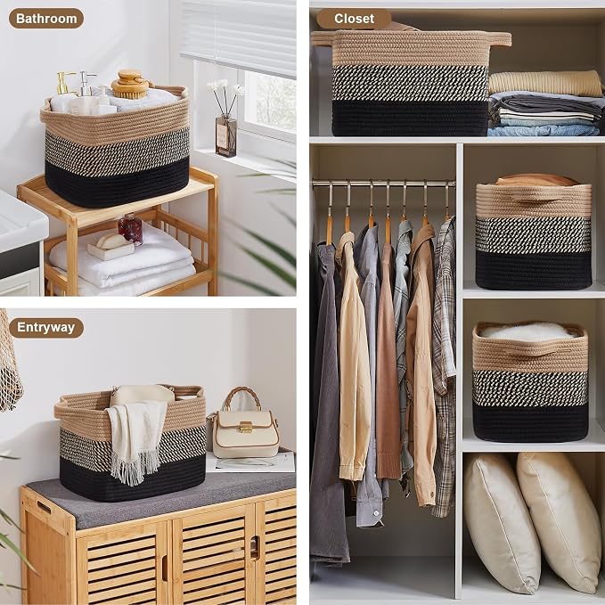 OIASKET Storage Basket for Organizing, Woven Baskets for Storage, Rectangle - Image 8