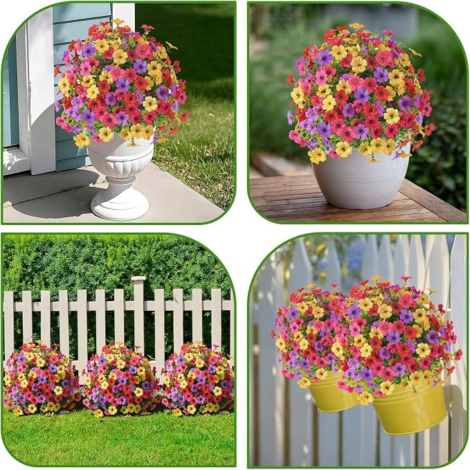 Alupssuc 2Pcs 20" Artificial Topiary Ball Flowers, UV Resistant Outdoor Faux - Image 8